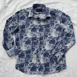 Robert Graham Blue Floral Men's Shirt Tailored Fit